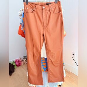 rag & bone Terracotta Faux Leather Pants
